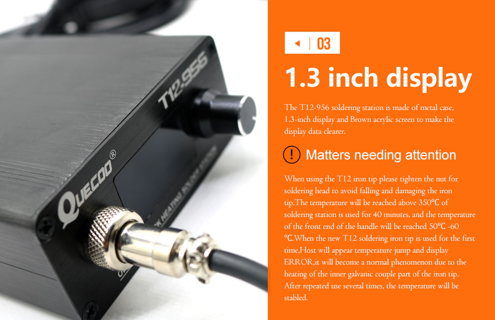 QUECOO T12-956 はんだ付けデジタルステーション - Soldering Station T12 Oled のレビューと価格